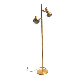 Floor lamp golden brass spots 70s