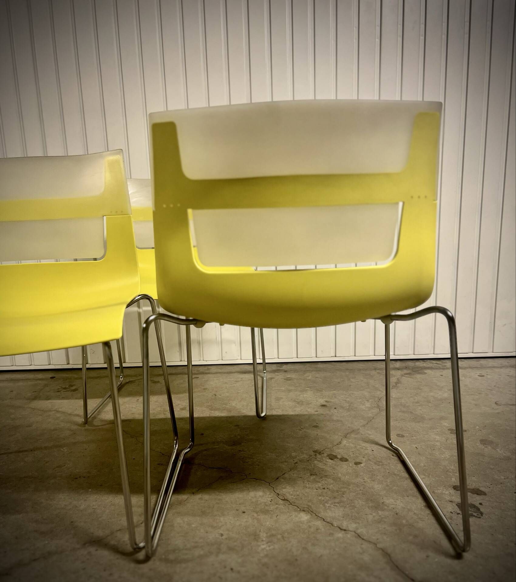 Chaises design jaune et chrome Chaise - Otto B&B Italia– vintage / déc