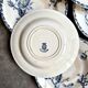 6 deep plates Gien in blue ironstone, "Cactus" service.