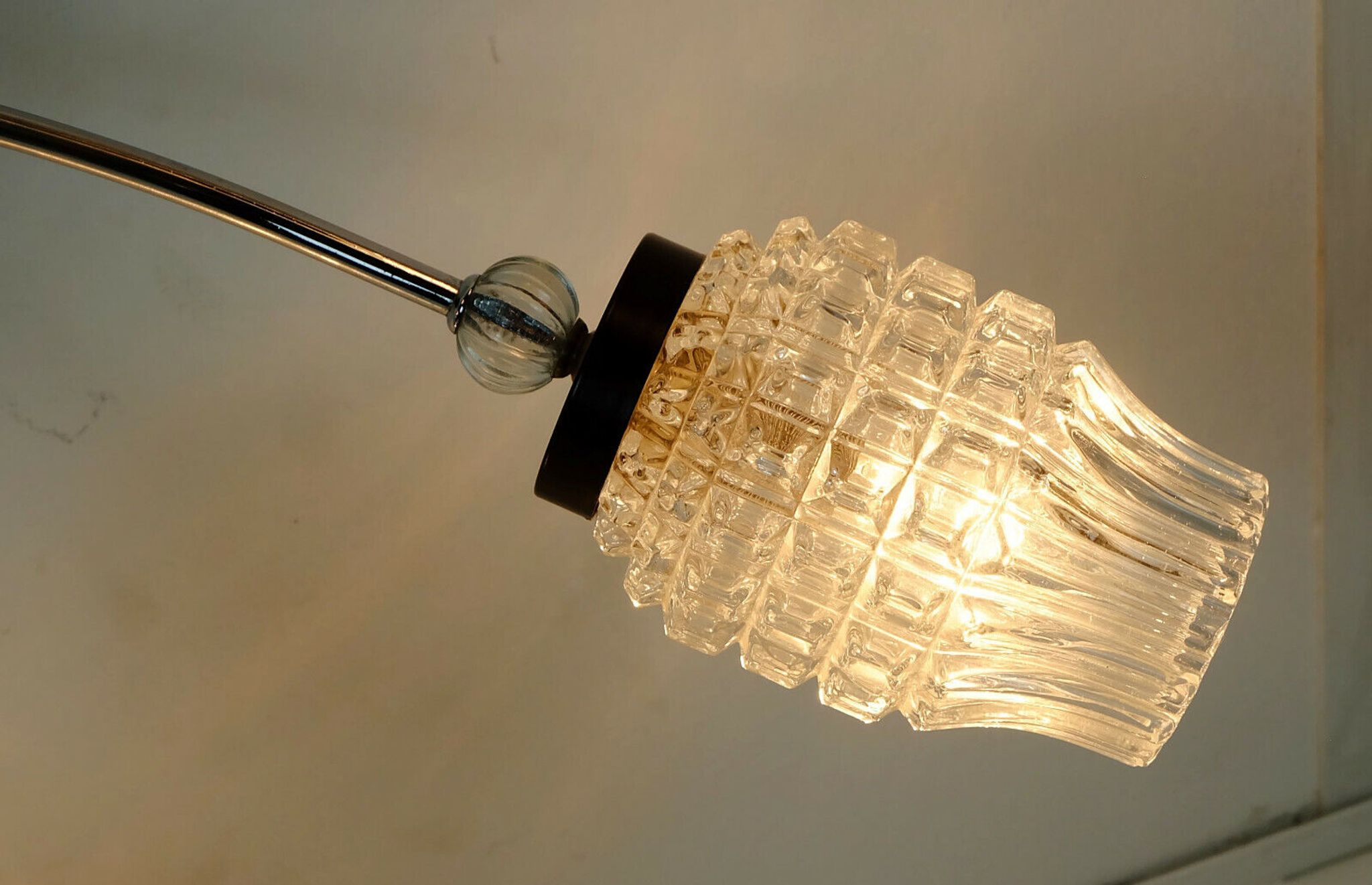 1960's mid century 5-light sputnik spider CEILING LIGHT chrome metal glass