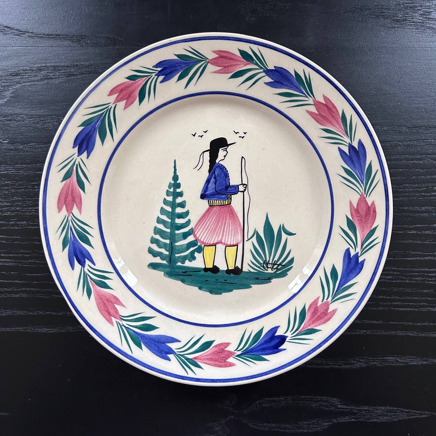 Old plate signed HB Quimper