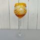 Six vintage coloured cut crystal wine glasses