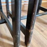 Paire de chaises noires + simili blanc