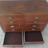 Meuble de métier 10 tiroirs en noyer