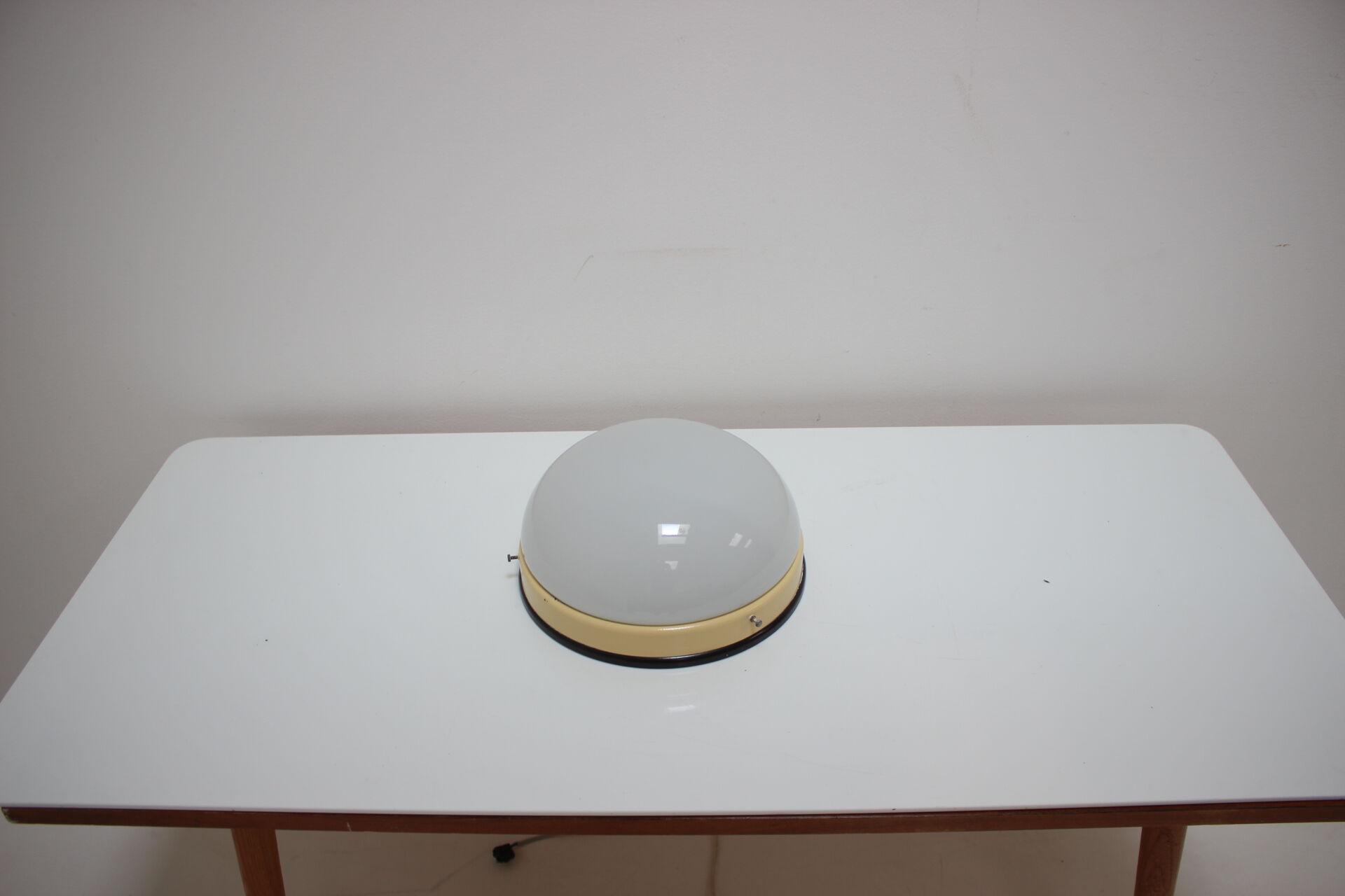 Midcentury Glass Ceiling Lamp, Flush Mount or Wall Lamp, 1960s