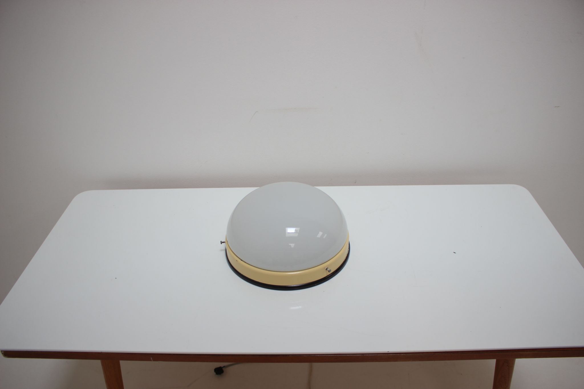 Midcentury Glass Ceiling Lamp, Flush Mount or Wall Lamp, 1960s