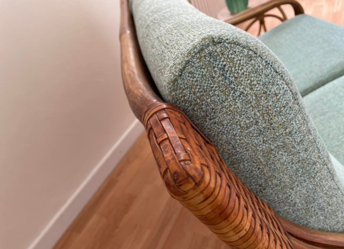 2-seater rattan bench