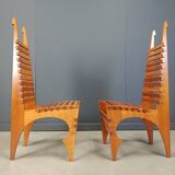 Chaises de salle à manger postmodernes « Calcar » de Benoit Lange, années 1990