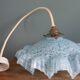 Suspension luminaire abat-jour en verre de Clichy bleu ciel, forme flocon