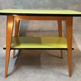 Table en Formica jaune 2 plateaux, 50’s