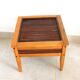Petite table de salon, table basse bois bambou et verre, table indonésienne