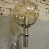 applique chrome & verre fumé, 1970