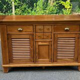 Scandinavian solid wood sideboard with 3 doors and 6 drawers, 160 cm