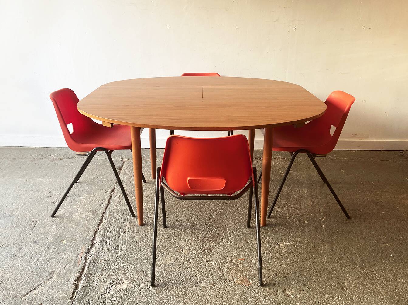 1960s Mid-Century modern dining set by Schreiber Furniture and AB tubular Products