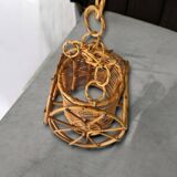 60s rattan pendant light