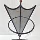 Porte-parapluie vintage 1950 en métal cuir & céramique bordeaux 50s rockabilly
