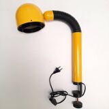 Bright yellow tubular desk lamp from the 80s