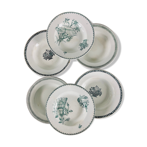 Lot de 6 assiettes creuses anciennes