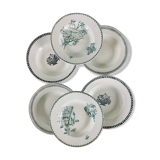Set of 6 old hollow plates