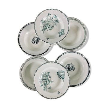 Lot de 6 assiettes creuses anciennes