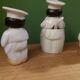 Vintage salt shaker, pepper and mustard set