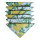 Vintage Cotton Scalloped Tablecloth 6 Napkins Lemons Lemon Blossoms