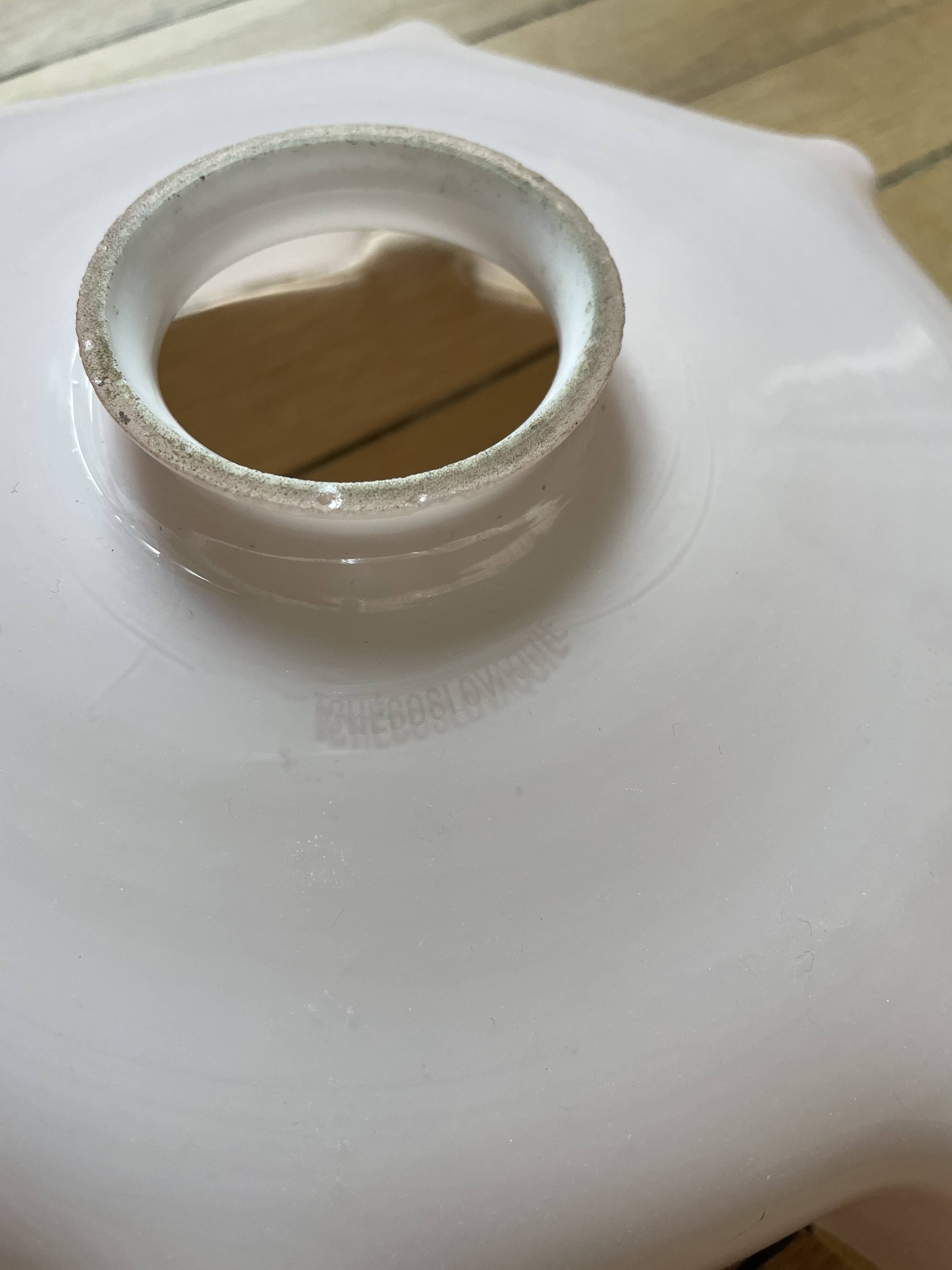 Vintage opaline pink glass lampshade from Czechoslovakia 250913