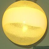Murano Mazzega globe pendant light with a bold swirl, 1960s