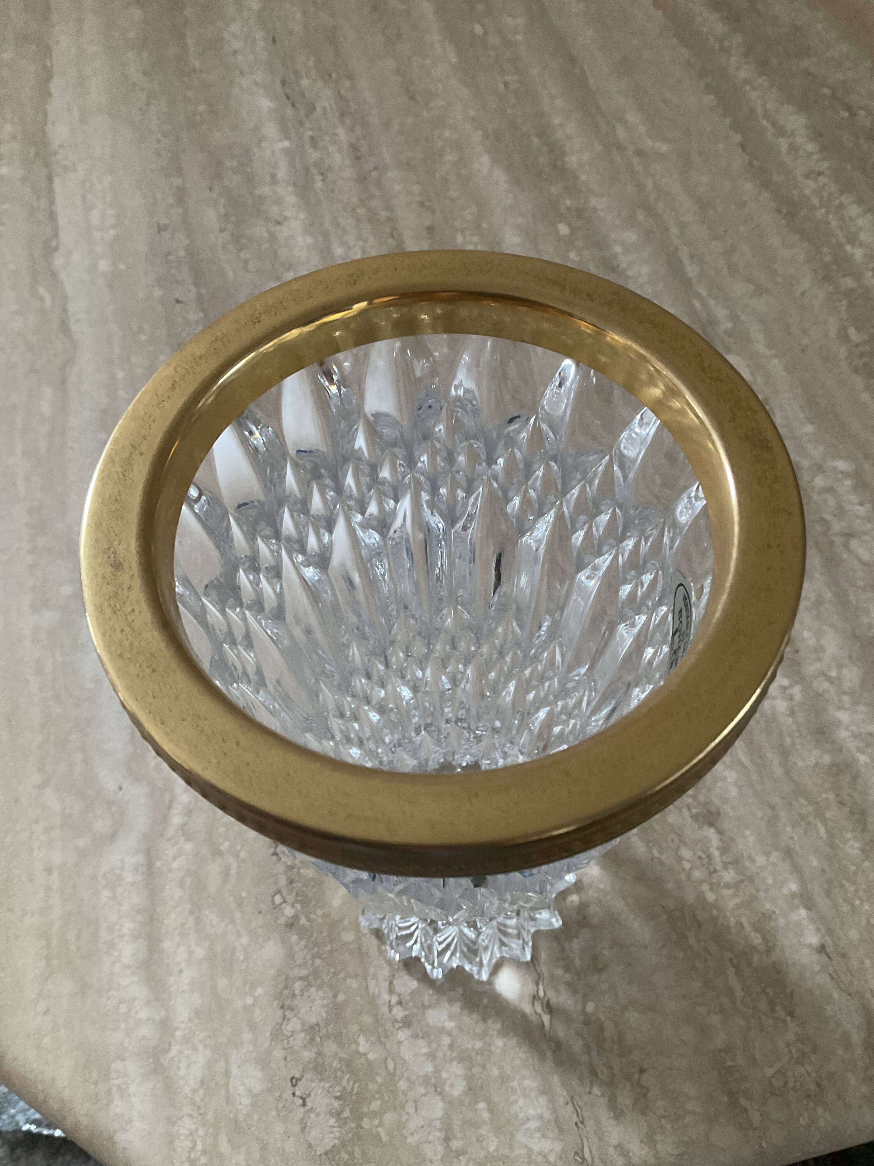 Vintage vase in chiseled Bohemian crystal from the 70s