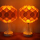2 Tulip Tablelamps yellow 1970s