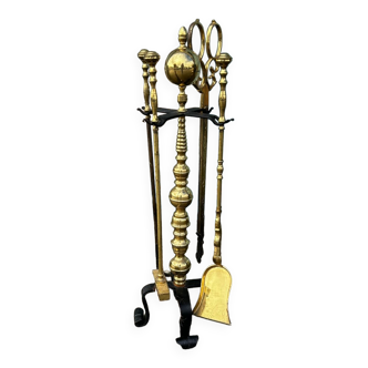 Antique brass fireplace mantelpiece