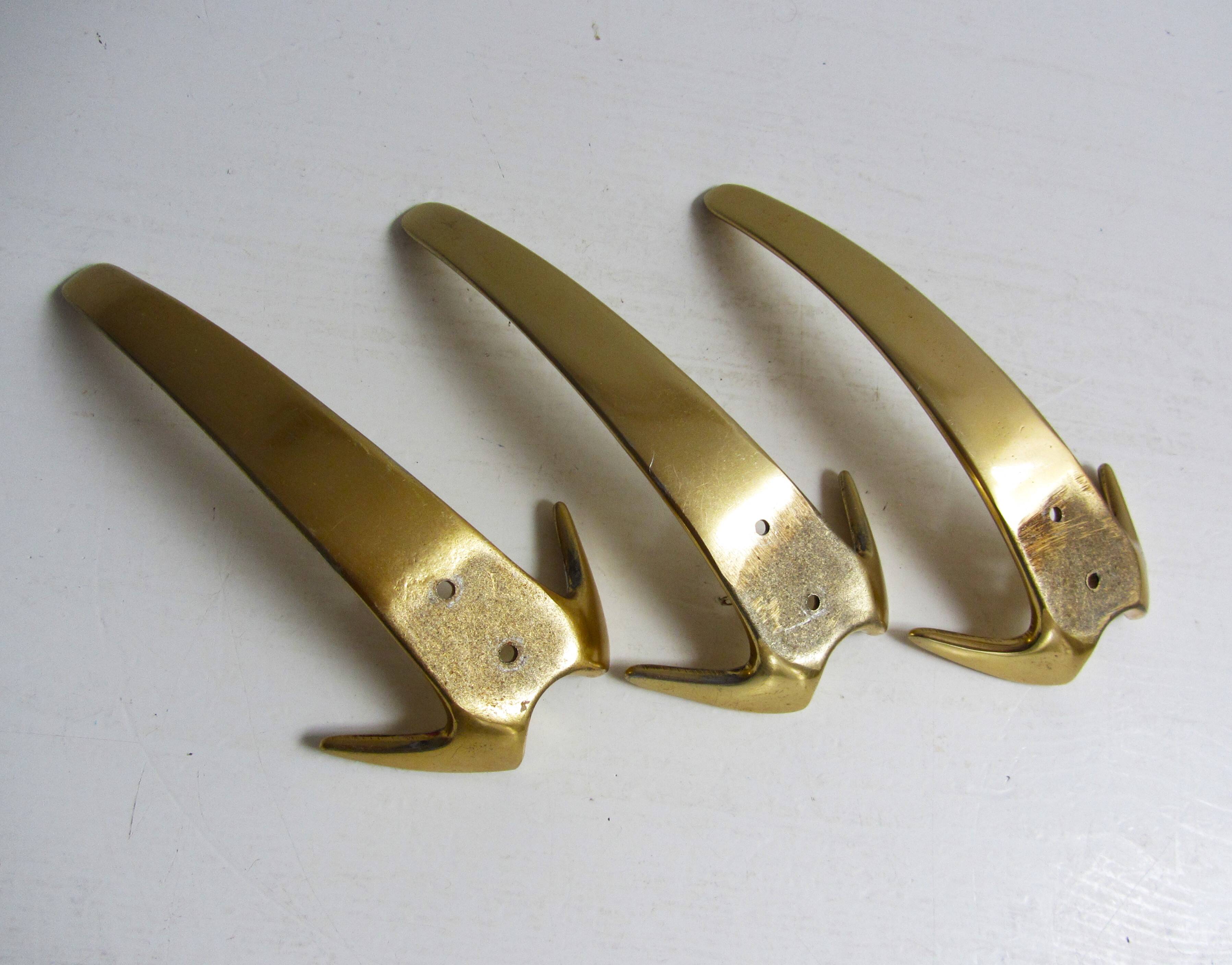 Vintage Carl Auböck Design Wall Hooks, Double Coat Hook