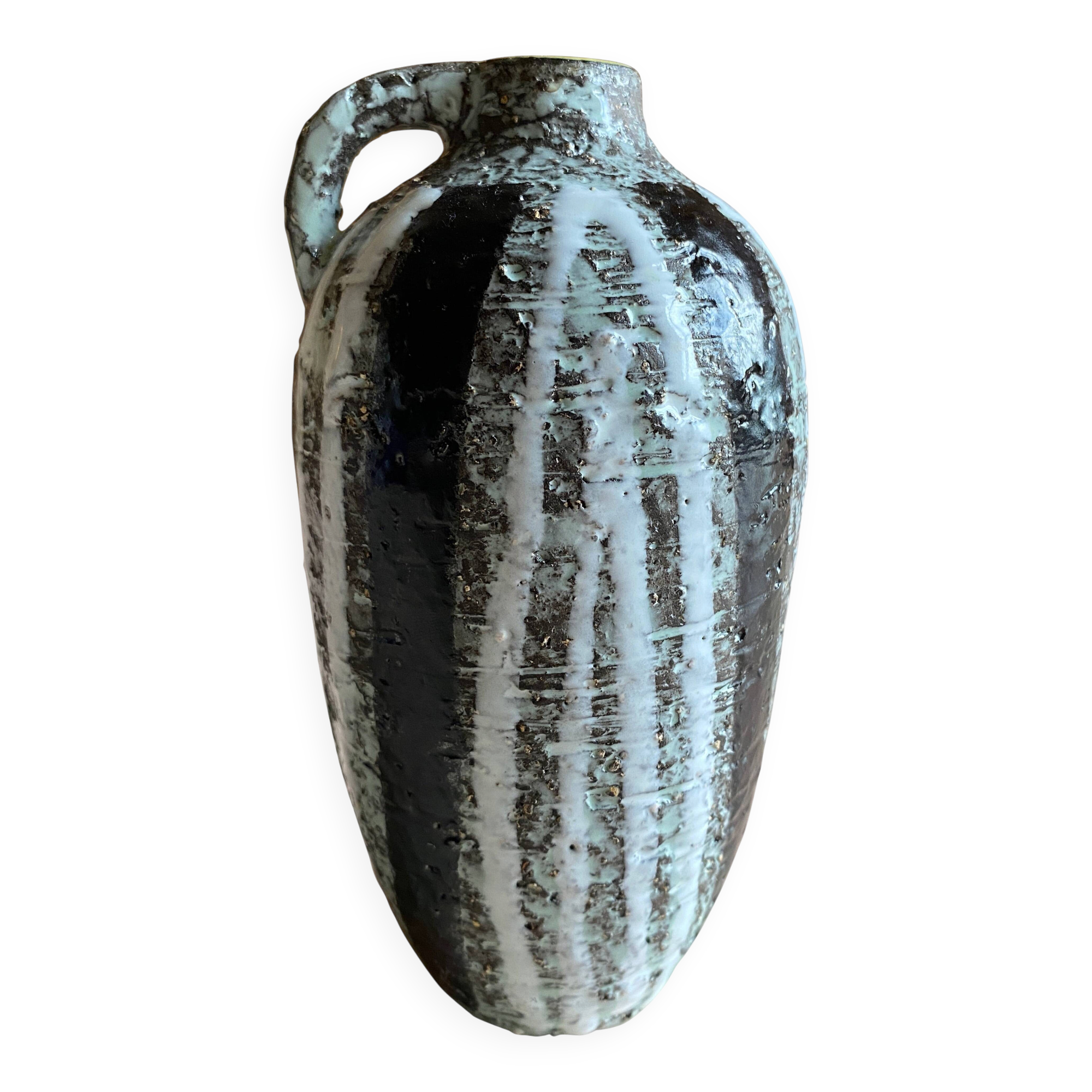 Black and White Ceramic Vase, "Progresso" by Ingrid Atterberg, for Upsala Ekeby