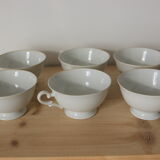 Set of 6 white porcelain cups