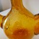 Blown glass carafe from Biot, amber, bubbled, vintage 70s