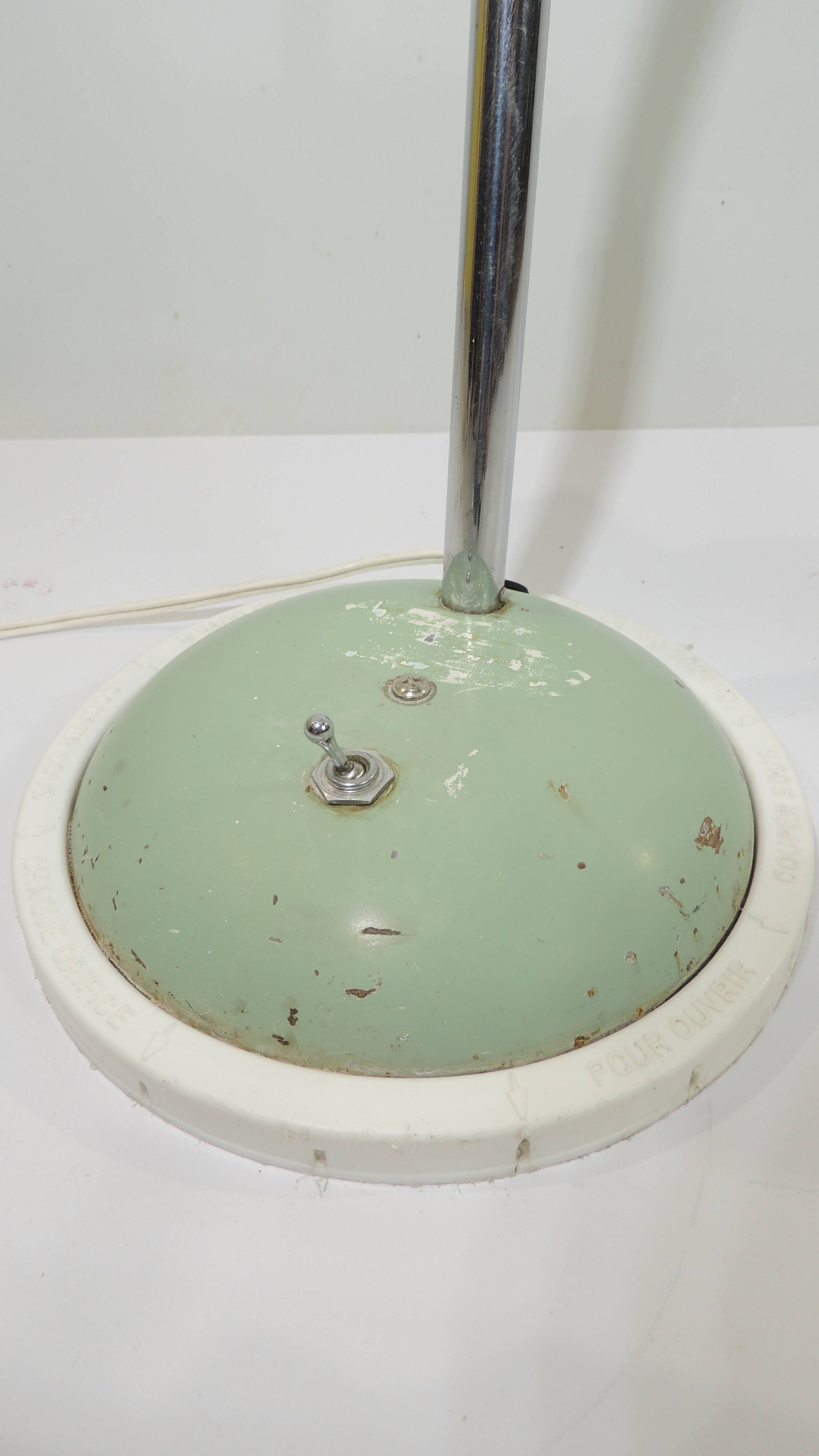 Lampe de bureau orientable en métal vert d’eau, années 50