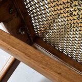 Teak wood and cane chair design, SNA Roset / Landault 1950-60