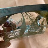 Glass and silver ashtray