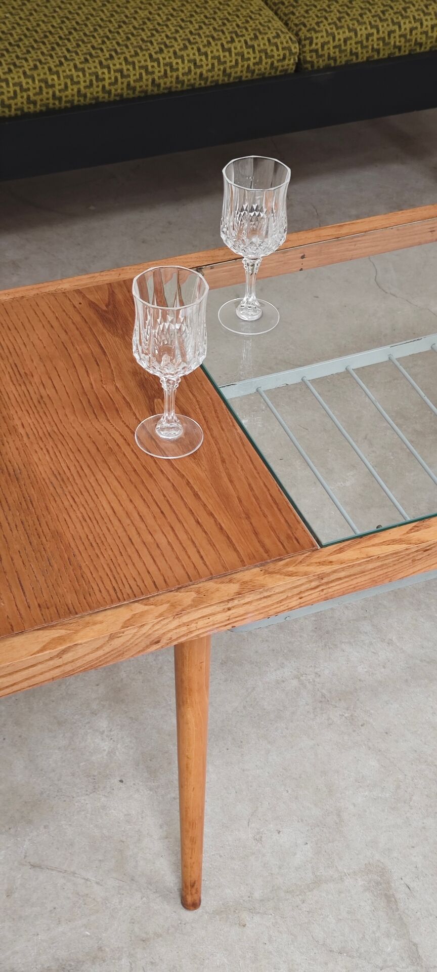 Table basse en bois, métal et verre par Jitona 1960