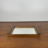 Small wooden tray and mirror, 1930-60, rounded handle