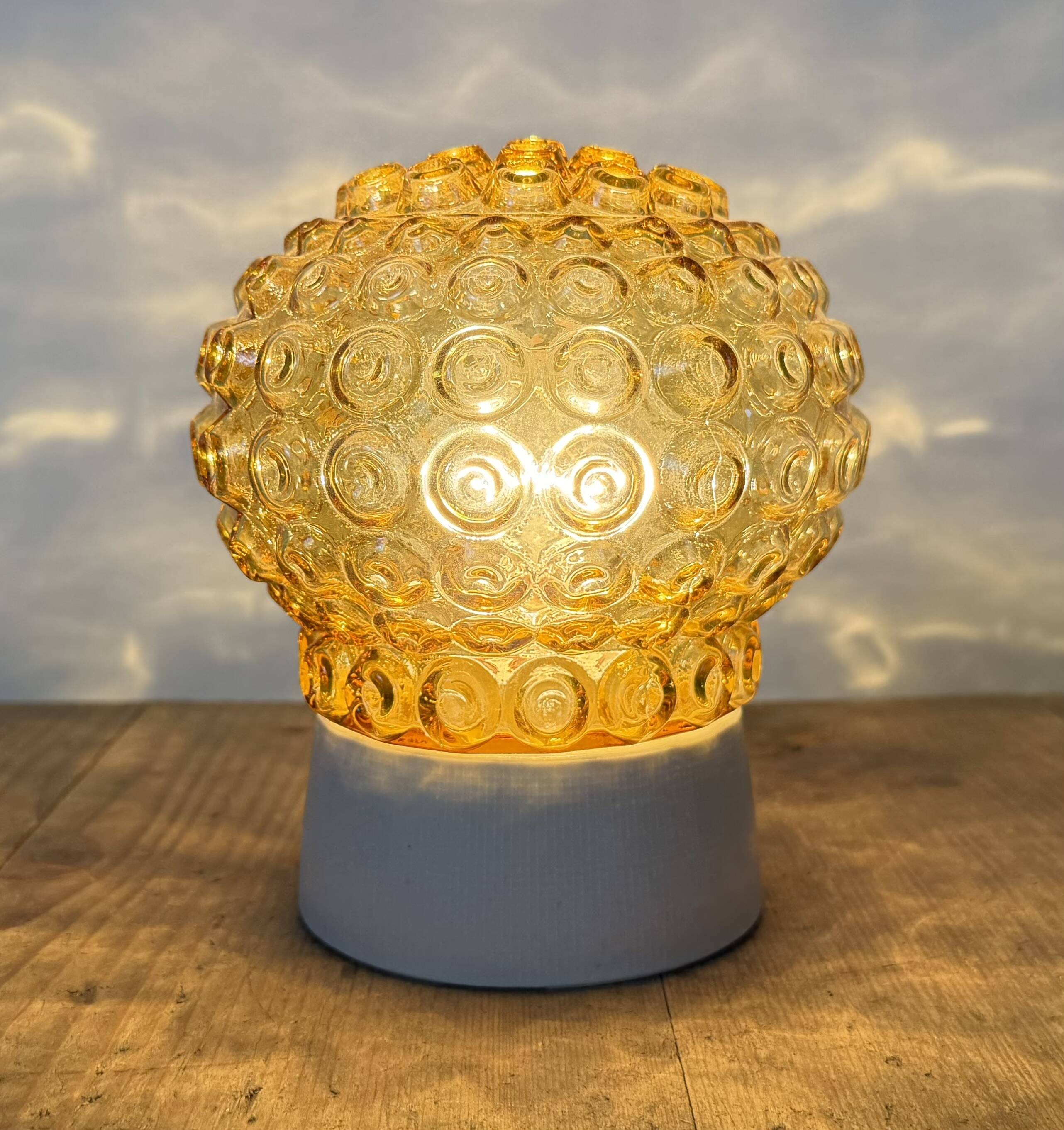 Vintage White Porcelain Ceiling Light, 1970s