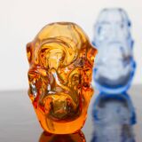 Vase en cristal fait main moderne du milieu du siècle en orange vif, Börne Augustsson