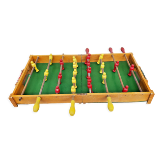 Ancien jeu baby foot de table pliable joueur en bois vintage années 50