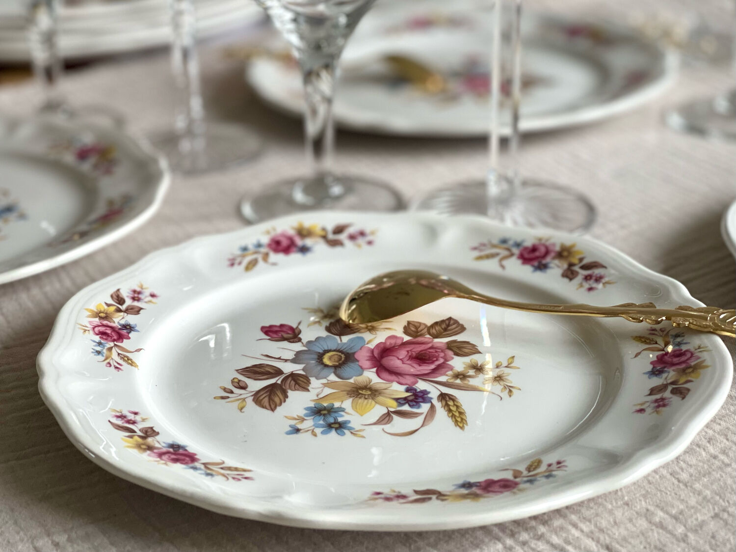 5 dessert plates Orchies Moulin des Loups