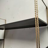 Modular black metal shelf