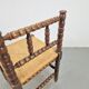 Mid-Century Modern Arts and Craft Style Bobbin Corner Chair in Oak with Rush Seat, 1950s