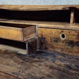 Antique curved secretary desk, Louis XV style, made of solid wood and marquetry.