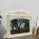 Miroir art déco en bois sculpté blanc rectangulaire 58x65cm