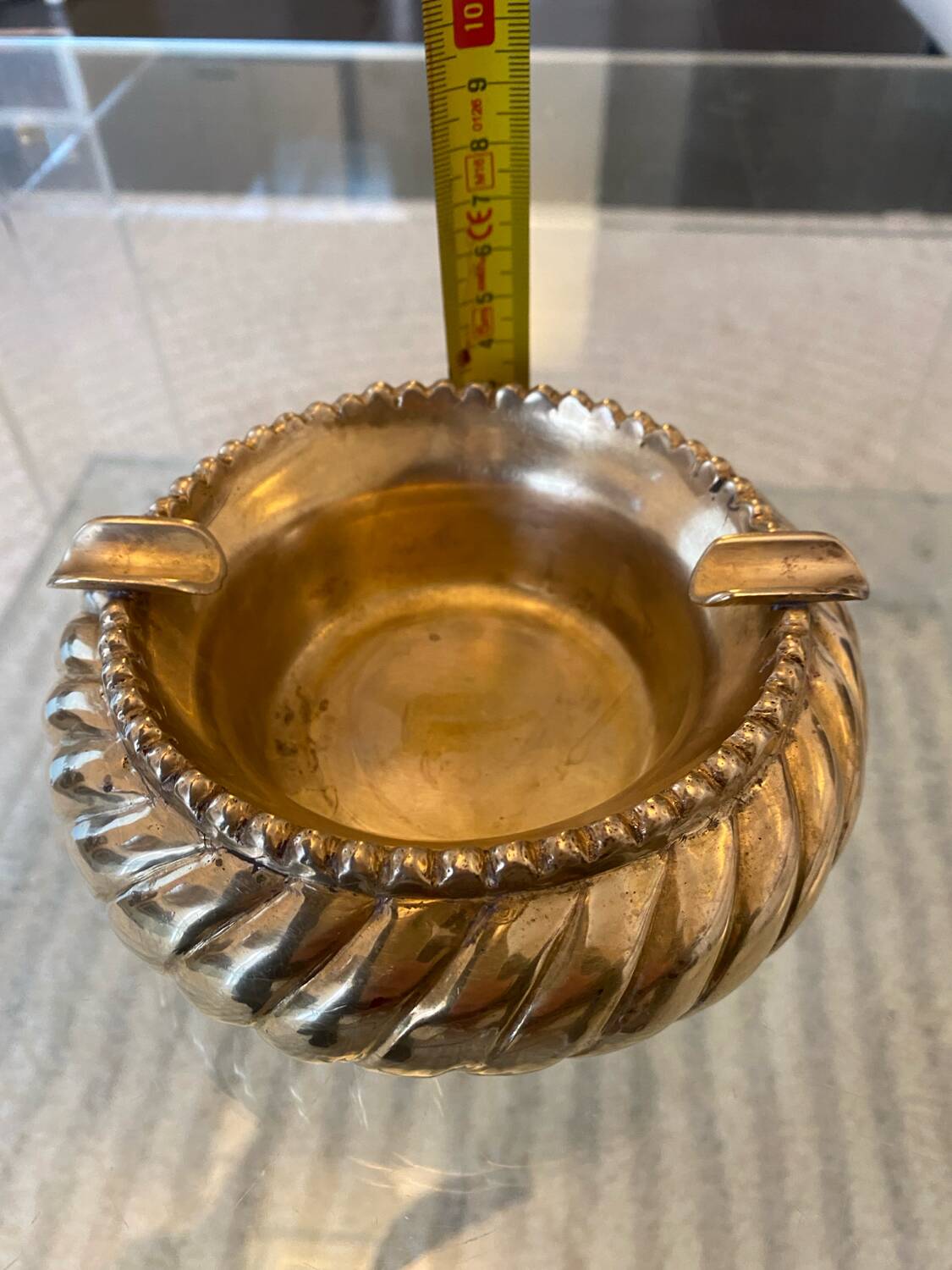 Vintage gold-plated copper/brass ashtray