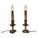 Paire de lampes en bronze rocaille Louis XV